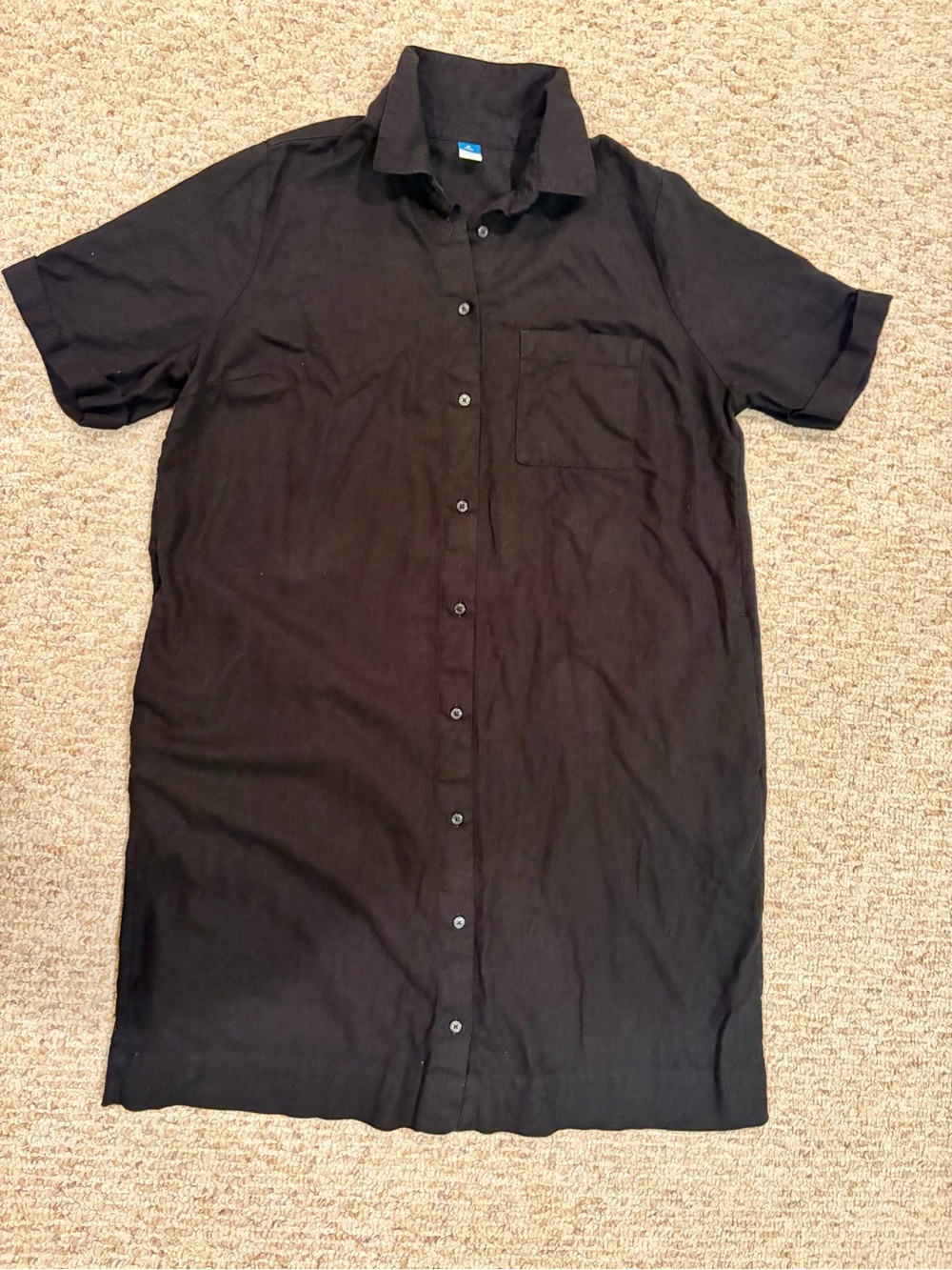 Old Navy Women’s button down shirt dress black sz M tall